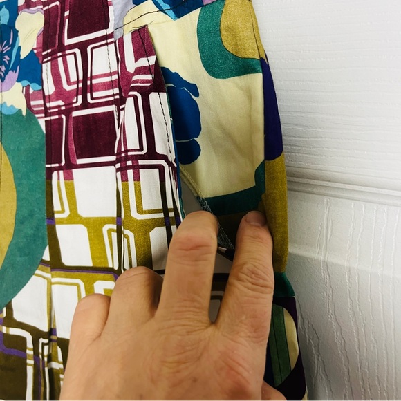 Allure Noir Y2K Abstract Print Cotton Midi Skirt • Size 6 - Picture 4 of 9